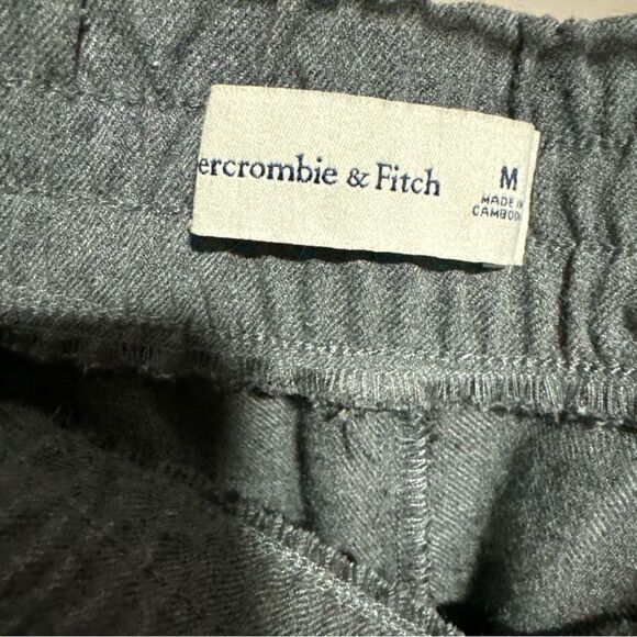 Abercrombie & Fitch Gray Dress Pants with Straight-Leg Cut Pull-On Baggy Trouser - Picture 5 of 14